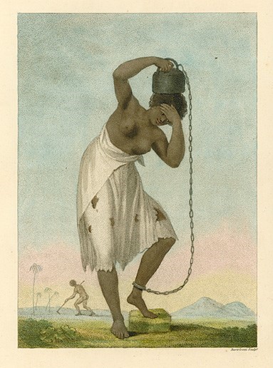 enslaved woman with chain